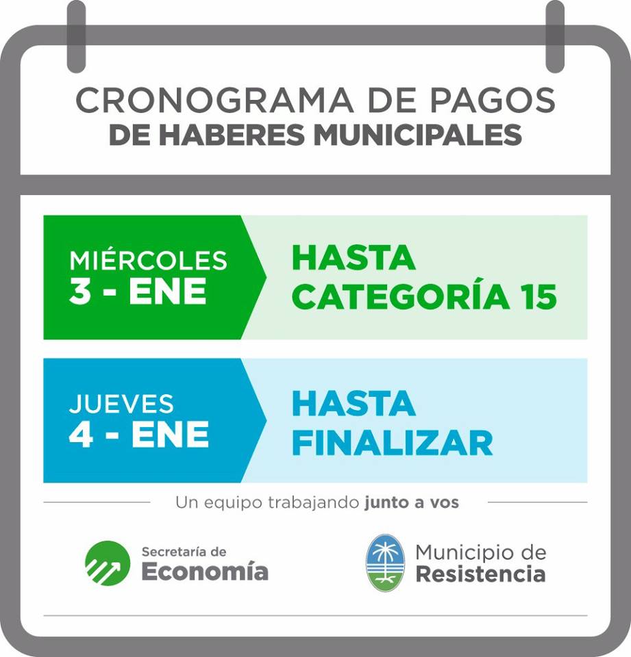 El Municipio pagar salarios a partir del 3 de enero